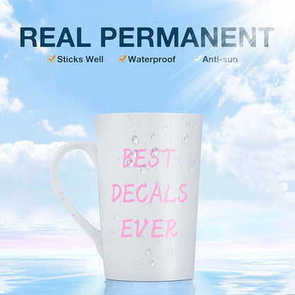 HTVRONT Pink Permanent Vinyl, 12" x 40 FT Adhesive Permanent Vinyl Roll for All Cutting Machine, Silhouette, Cameo Cutters, Signs, Scrapbooking, Craft, Die Cutters (Glossy Pink)