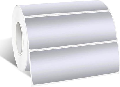 1" x 3" Silver Thermal Label Stickers,Waterproof Thermal Printer Sticker Labels for Gift Wrapping, Self-Adhesive Name Price Tag DIY Custom Logo Design (500 pcs,Silver)