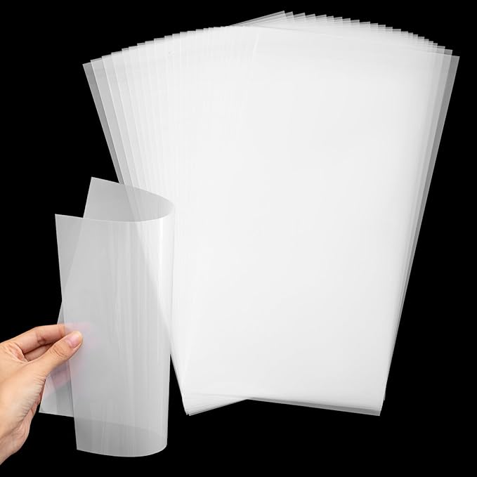 Frienda 24 Sheets Blank Stencil Plastic Making Sheet Milky Translucent Pet Template Stencil Material for DIY Crafts Gift(6 Mil, 12 x 24 Inch)