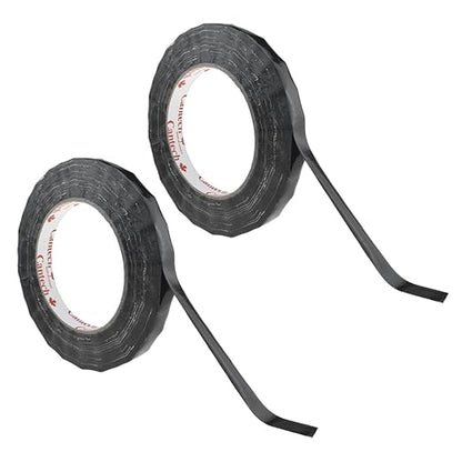 HAHIYO Black 0.5Inch Wide Floral Tape Waterproof Florist Tape Flower Wrap Adhesive Waterproof Decorative Tape for Bouquet Stem Wrapping Flower Arranging and Floral Craft, 2Rolls 200Feet/66Yard Total