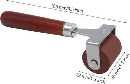 MyLifeUNIT Rubber Brayer, Brayer Ink Roller, Soft Rubber Brayer Roller with Wooden Handle
