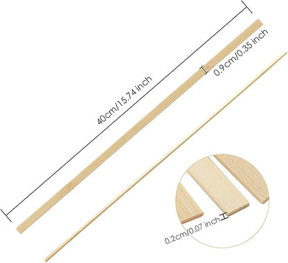 Pllieay 100 Pieces Bamboo Sticks for Craft, Wood Strips Wooden Extra Long Sticks for Crafting (15.75 Inches Length × 0.35 Inches Width)