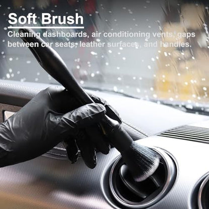 4 PCS Car Detailing Brush Set for Cleaning Interior or Exterior, Boars Bristle - Image 4