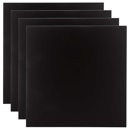 4PCS 12 x 12 x 1/32 (0.04”) Inch Anodized Aluminum Sheet, Black Aluminum Engraving Blanks, 0.8MM Thin Metal Plates for Laser Engraving, Crafting, DIY, House Decoration