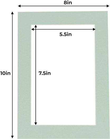 8x10 Mat for 6x8 Photo - Precut Honeydew Green Picture Matboard for Frames Measuring 8 x 10 Inches - Bevel Cut Matte to Display Art Measuring 6 x 8 Inches - Acid Free Pack of Ten MATS