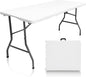 Plastic Folding Table, 5 FT Folding Table, Plastic Portable Tables for Dining Parties Card Picnic Camping, Granite White