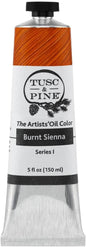 Tusc & Pine Artist Oil Paint - Burnt Sienna, 150 ml, Non-Yellowing, Rich & Creamy Consistency, Maximum Pigment Load, Small Batch Milled Oil Paints Made in the USA for Professional Artists