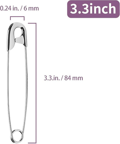 3.3 Inch Safety Pins Assorted, Bulk Large Safety Pins for Clothes(3.3 inch 50PCS)