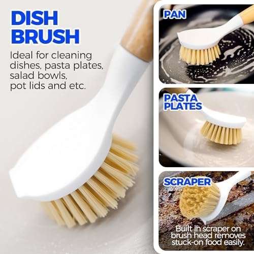 Holikme 6 Pack Dish Brush with Bottle Brush Scrub Brush Straw - Image 3