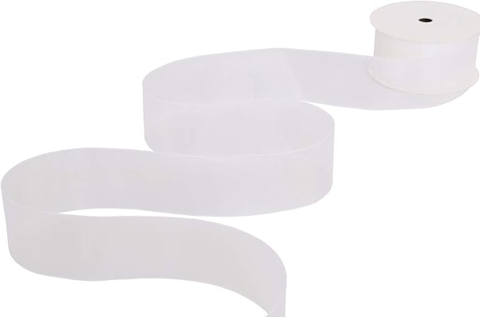 ITIsparkle 11/2" Inch Organza Ribbon 25 Yards-Roll Set for Gift Wrapping Cake Decoration Party Favor Hair Braids Hair Bow Baby Shower Decoration Floral Arrangement Craft Supplies Sheer Ribbon, White