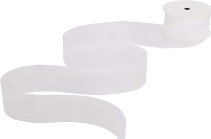 ITIsparkle 11/2" Inch Organza Ribbon 25 Yards-Roll Set for Gift Wrapping Cake Decoration Party Favor Hair Braids Hair Bow Baby Shower Decoration Floral Arrangement Craft Supplies Sheer Ribbon, White