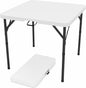 34" Square Folding Table, Portable Plastic Card Table with Handle and Removable Legs for Indoor Outdoor Picnic Party Dining Camping Wedding