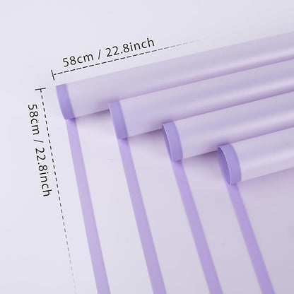 FUHITIM 20 Sheets Flower Wrapping Paper - Waterproof Floral Bouquet Packaging Paper for DIY Crafts，Florist Supplies Packaging Paper for Wedding Birthday Gift (Translucent Light Purple)
