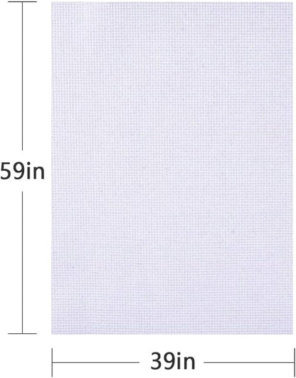 Cross Stitch Aida Fabric 14 Count, 59 by 39 Inch Large Size, Classic Reserve Cross Stitch Aida Cloth for Home DIY Embroidery Decoration
