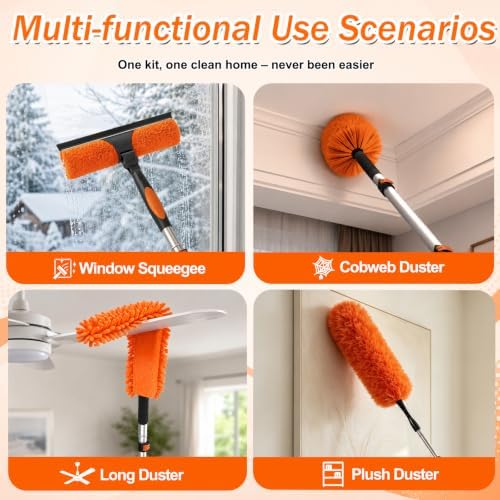 SISUPASSIE 30FT Reach High Ceiling Duster Kit, Window Cleaning kit - Image 4