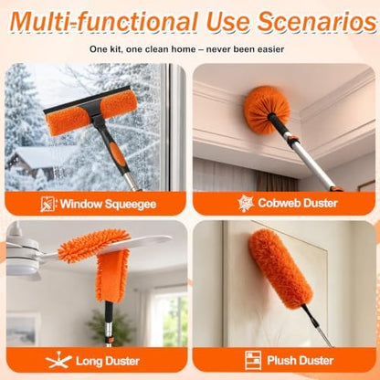 SISUPASSIE 30FT Reach High Ceiling Duster Kit, Window Cleaning kit - Image 4