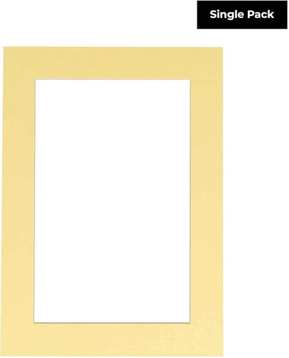 8x10 Mat for 6x8 Photo - Precut Soft Yellow Picture Matboard for Frames Measuring 8 x 10 Inches - Bevel Cut Matte to Display Art Measuring 6 x 8 Inches - Acid Free ONE MAT