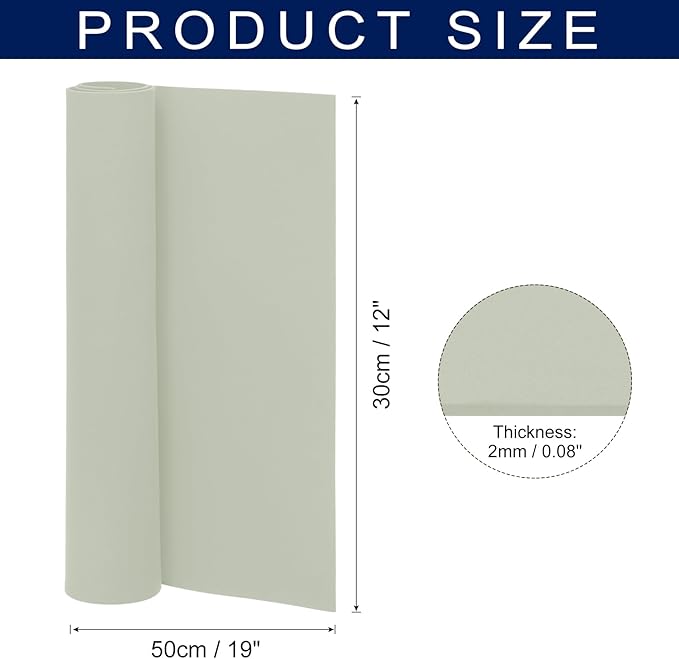 MECCANIXITY Foam Sheets Crafts 19x12 Inch 2mm EVA Craft Foam Paper Foam Sheets for Crafts Projects DIY Cosplay Modeling, Light Grey