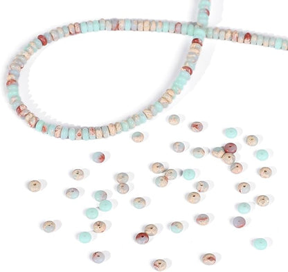 Natural Shoushan Disk Stone Beads 4x2mm 160pcs Rondelle Loose Semi Gemstone Beads for Jewelry Making Design