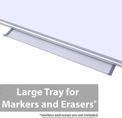 48 x 24-in Magnetic Dry Erase Board with Pen Tray| Aluminum Frame Portable Wall Large Whiteboard Message Presentation Board for Office & Classroom