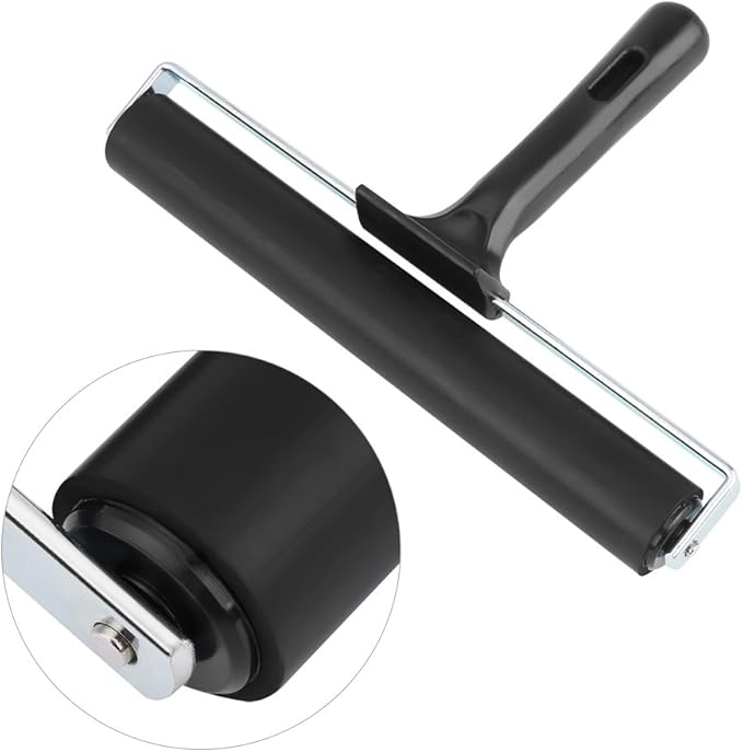 7.8 Inch Soft Rubber Brayer,Rubber Brayer Roller Paint Brush Ink Applicator Art Craft Oil Painting Tool