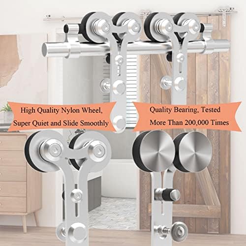 TSMST 4FT Sliding Barn Door Hardware Kit, Stainless Steel Heavy Duty Sturdy - Image 3