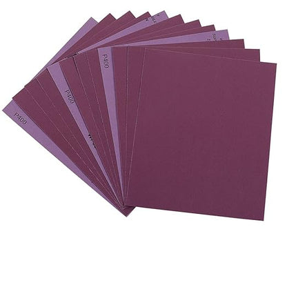 Sandpaper 400 Grit, Wet Dry Sanding Sheets 9 x 11 Inch, Advanced White Fused Alumina Abrasive Sander Paper for Wood Furniture Finishing, Metal Sanding, Automotive Polishing,12-Sheets