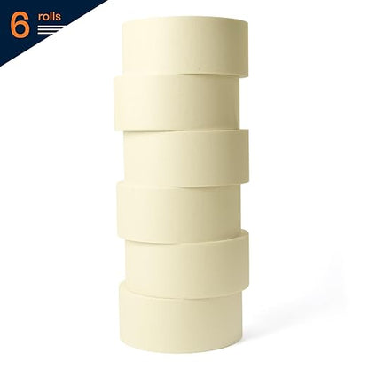 TAPEBEAR General Purpose Masking Tape 1.88 Inches x 60 Yards, Beige White Painters Tape for Painting, Labeling, DIY Arts Crafts, Home Office School Projects, 6 Rolls