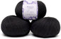 Pullu - Baby Alpaca Merino Wool Yarn Set of 3 Skeins (150 Grams) Worsted Weight - Sourced Directly from Peru - Heavenly Soft and Perfect for Knitting and Crocheting (Black)