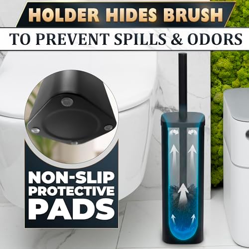 Black Toilet Brush and Holder Set - Image 5
