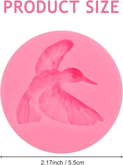 Hummingbird Silicone Fondant Mold, Bird Cake Decorating Mold, Pink, Set of 2