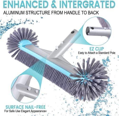 Swimming Pool Brush Head with Round Ends，17.5" Heavy Duty Aluminum Back Head - Image 4