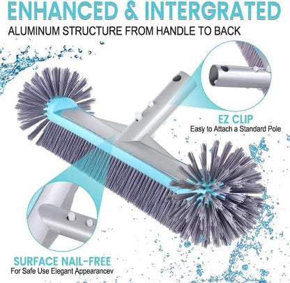 Swimming Pool Brush Head with Round Ends，17.5" Heavy Duty Aluminum Back Head - Image 4