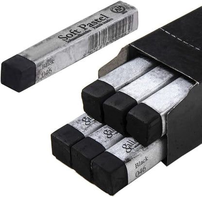6pcs Square Black Soft Pastel Set, Professional Artist's Sketching Chalk Pastels Sticks Oil Painting Kit Art Crayons Non Toxic Individual Color Drawing Soft Pastels for Artist,Beginner