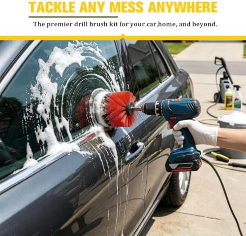 3PCS Car Drill Brush Attachment Set, Vehicle Power Scrub Drill Cleaning Brush - Image 5