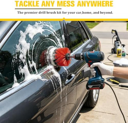3PCS Car Drill Brush Attachment Set, Vehicle Power Scrub Drill Cleaning Brush - Image 5