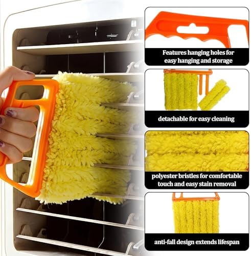 4 Pcs Window Venetian Blind Cleaner Duster Tool, Reusable 7 Finger Dusters - Image 5