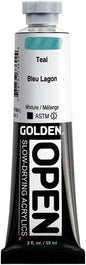 OPEN Slow-Drying Acrylics by GOLDEN, Teal, 2 fl oz. tube, Professional Acrylic Paint, Opaque