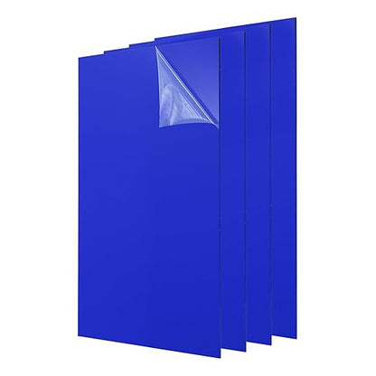 uxcell 4Pcs Acrylic Sheets 12x8 Inch Acrylic Panel 1/8 Inch-3mm Plastic Board for Picture Frames Sign Holders DIY Display Projects Craft, Dark Blue