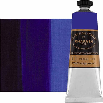 Charvin Extra Fine Professional Artist Acrylic Paint Colors, Nature Themed Hues, 150ml Indigo