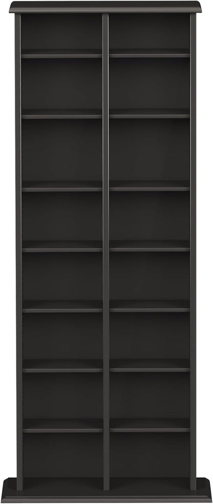 Prepac 2 Column Tall Cabinet Media Storage, 22" Wide, Black