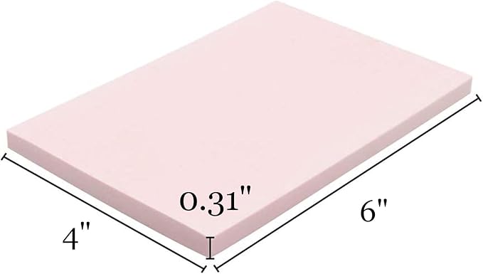 Tosnail 16 Pack 4" x 6" Rubber Stamp Carving Blocks, Soft Rubber for Craft Project - Great for Beginners and Professional - Pink