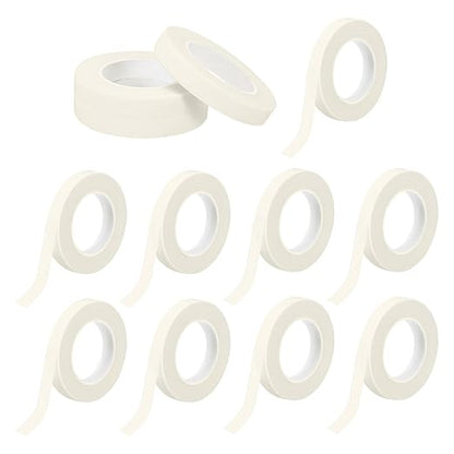 MECCANIXITY 12 Rolls Floral Tapes, 30 Yard x 1/16 in Florist Crepe Flowers Bouquets Tape Adhesive Waterproof for Flower Arranging Wrapping, White