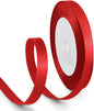 3/8 Inch 25 Yards Satin Ribbon Red, Solid Color Fabric Ribbon for Gift Wrapping, Wedding, Polyester Gift Ribbon for Birthday Party Decoration, Craft, Hair, Floral, Sewing