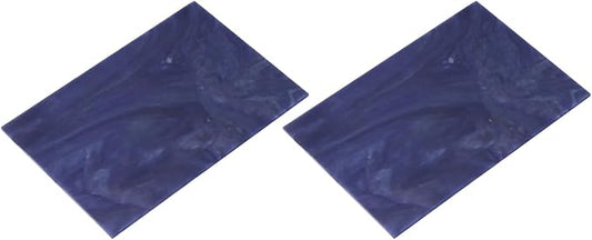 MECCANIXITY 2 Pcs Stained Glass Sheet Mosaic Tile 7.9 Inch x 5.9 Inch Deep Blue Stained Glass Sheets for Crafts DIY Art Project