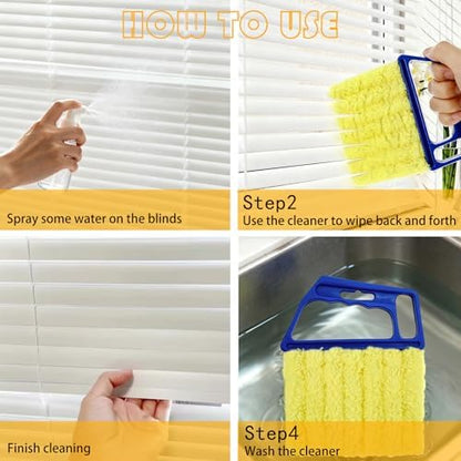 2 Pcs Blinds Cleaner Duster Tool 7 Finger Microfiber Washable Blind Cleaner - Image 4