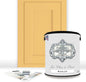 ALL-IN-ONE Paint, Durable cabinet and furniture paint. Built in primer and top coat, no sanding needed. Includes our 30 featured color card - Naples (sunny yellow), Gallon