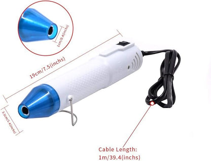 mofa Embossing Heat Gun,Hot Air Gun Tools Shrink Gun with Stand For DIY Embossing And Drying Paint Multi-Purpose Electric Heating Nozzle 150W(White,Blue)