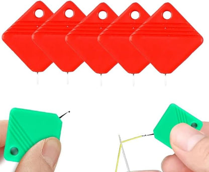 Automatic Needle Threaders for Hand Sewing, 2025 Upgrade Embroidery Floss, Sewing Machine Needle Threader, Sewing Supplies Tool, Fits All Needle Sizes (5, Red)