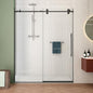 Sunrosa Frameless Sliding Shower Door 44-48" W x 76" H, Matte Black by ElevateYourEverydayShower
